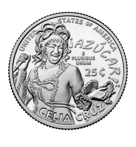 Quarter, cuarto de dólar 2024 Celia Cruz ceca D sin circular. - Imagen 1 de 2