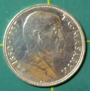 1937 CZECHOSLOVAKIA - 20 KORUN - DEATH OF PRESIDENT MASARYK - BU / UNC SILVER - Picture 1 of 5