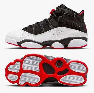 NEW Jordan 6 Rings Youth/Kids Shoes, Black/White/University Red, 323419-067, Sz - Picture 1 of 8