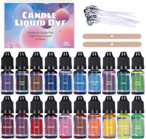 Candle Dye 20 Colors Liquid Candle Making Dye for DIY Candle Making Supplies Kit - Picture 1 of 6