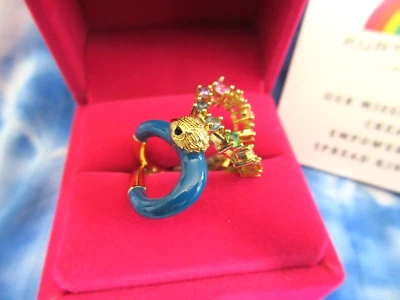 КУРТ ГЕЙГЕР ИЗ LONDON ОРЛА ЭМАЛИ КОКТЕЙЛЬНОЕ КОЛЬЦО МНОГОЦВЕТНЫЙ КАМЕНЬ РАЗМЕР 7 NIB - Изображение 1 из 4