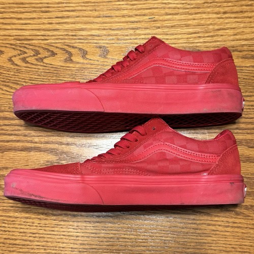 Scarpe Vans tutte rosse a scacchi uomo 7 donna 8 5 721356