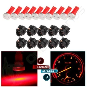 10Pcs Dashboard Cluster Gauge LED Dash Light Bulb W/ Twist Sockets T5 37 70 Red - Picture 1 of 9