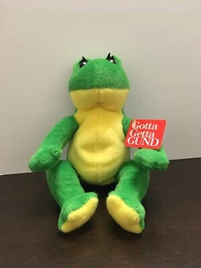 Gotta Getta Gund Flash Frog Green and Yellow Plush 10” With Tags - Picture 1 of 5