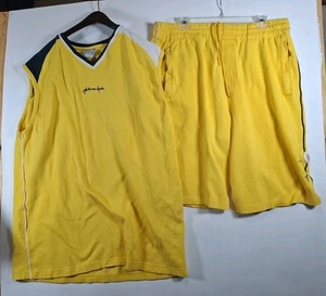 Vintage Phat Farm Platinum Yellow Sleeveless Tee Shorts Combo XXL - Picture 1 of 6