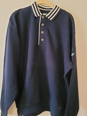 VTG Cutter & Buck Men's Lg French Terry Long-Sleeve Sweatshirt Navy Nautical... - Image 1 of 4