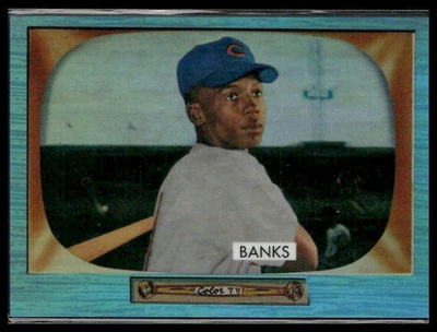 2013 Bowman Chrome Ernie Banks Blue Sapphire Refractor Rookie Reprint Cubs - Imagem 1 de 2