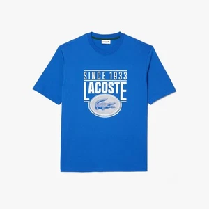 Herren T-Shirt Lacoste Loose Fit Heavy Cotton Bedruckt Kurzarm in Blau - Bild 1 von 2