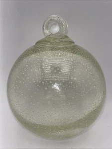 VTG Blown Glass Ornament Window Hanging Orb Florescent Sun Catcher Tree Ball - Picture 1 of 2
