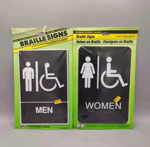 Restroom Men & Women's Braille Bathroom Signs ADA compliant 6" x 9"  HY-KO - Picture 1 of 10