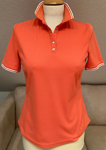 Limited Sports Great Ladies Polo Shirt Size S Orange With White Accents Top