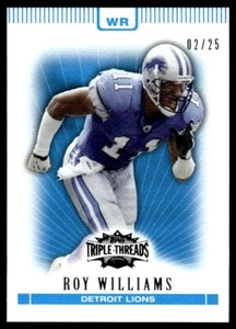 2007 Topps Triple Threads Sapphire Roy Williams 02/25 Detroit Lions #60 - Picture 1 of 2