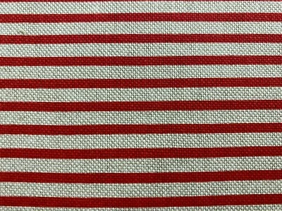 FRANK THOMAS INTERIORS Hogsfoot Horizontal Stripe Red Beige Curtain Blind Craft Fabric