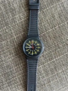 Hermoso reloj de campo suizo 33 mm negro con esfera de 12h/24h - Imagen 1 de 8