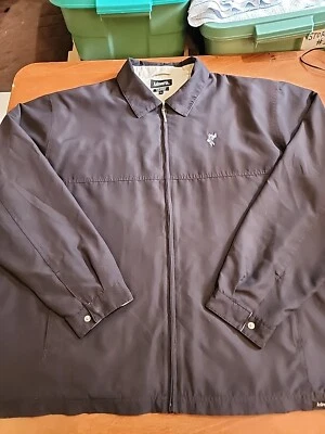 Jaqueta Ashworth Golf masculina XL L/S preta com zíper completo resistente à água/vento em excelente estado usado. GB33 - Imagem 1 de 4