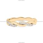 14K Yellow Gold Natural Diamond Twisted Band Engagement Ring For Women