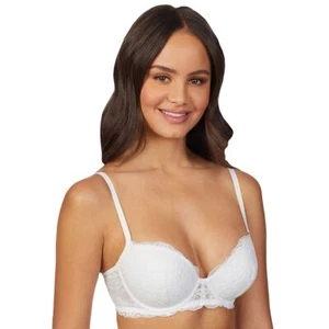 Juniors' SO Lace Balconette Push Up Bra ZG01B430R K-102 Mod White Sz.34D - Picture 1 of 12