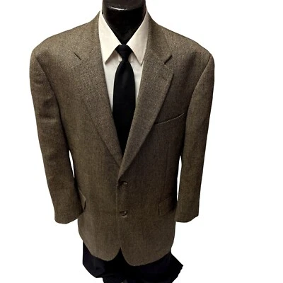 Chaps Ralph Lauren Men Gold Brown Sport Coat Wool ALPACA Jacket 2 Btn Blazer 46 - Image 1 of 4