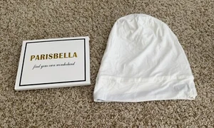 Parisbella Satin gefütterte Schlafmütze Mütze für lockiges Haar und Zöpfe weiß - Bild 1 von 5