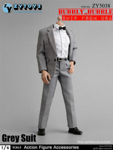 1/6 Gray Color Suit Set For Hot Toys 12" PHICEN Male Figure SHIP FROM USA