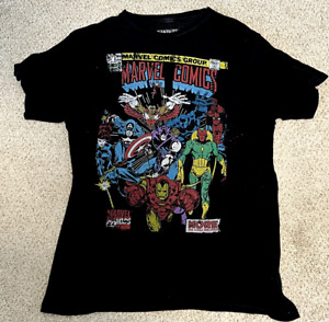 Marvel Comics Unisex Shirt Large Sheer Graphic Tee Black T-Shirt L