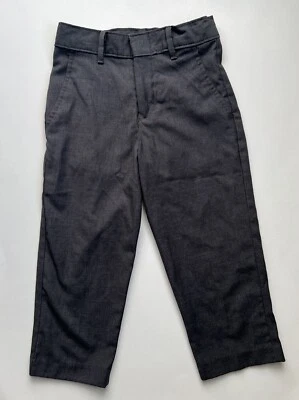 Chaps Boys Dress Pants Wool Blend Dark Gray Charcoal Size 4 Adjustable Waist - Image 1 of 4