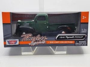 1941 Plymouth Pickup MotorMax® Timeless Legends™ 1:24 Die-Cast #13634NX (Green) - Picture 1 of 11