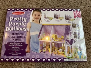 Melissa & Doug Pretty Purple Dollhouse 3-D Puzzle and dollhouse 100 pieces  NEW - Picture 1 of 2