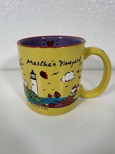 Taza Martha's Vineyard Luke A Tuke Playa Velero Corazón Faro Café Océano - Imagen 1 de 6