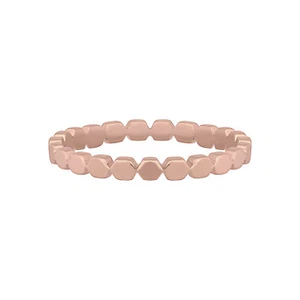 anillo cai 925/- plata de ley chapado en oro rosa hexagonal apilamiento - Imagen 1 de 6