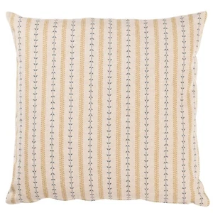 Funda de cojín Cotswold Countryside a rayas en azul índigo y dorado. 17x17" - Imagen 1 de 4