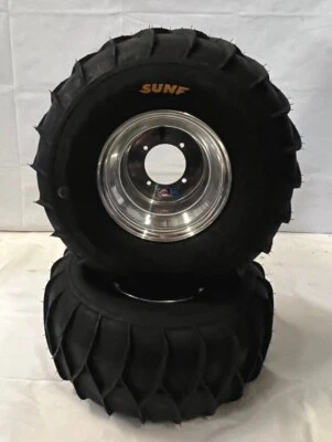 SUNF A036 SAND SNOW MUD PADDLE TIRES DWT RIMS HONDA TRX 450R 400EX 250R LTR450 - Image 1 of 4