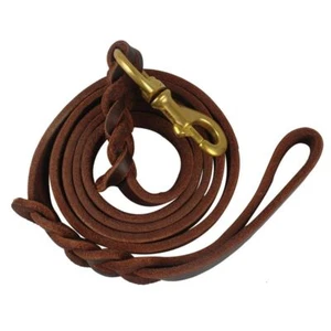 Braided Genuine leather Handmade Dog Lead Strong Dog Leash Excellent Quality - Picture 1 of 17