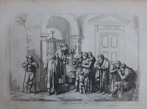 The Charity Of The Friars B. Pinelli Etching 1809 - Picture 1 of 2