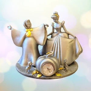 Disney Pewter Cinderella Fairy Godmother Desk Clock 1068/5000 - Picture 1 of 8