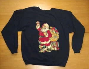 Vintage Christmas Grandma Sweater 2XL Santa Claus Sweatshirt Made In The USA - Picture 1 of 9