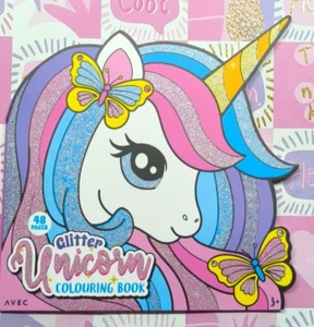 Einhorn Glitzer-Malbuch | 48 Seiten | 24 Glitzer + 24 normal | Kinder Ausmalbuch - Bild 1 von 2