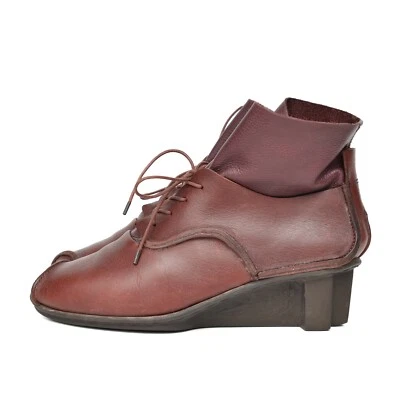 Trippen Brown Leather Wedge Ankle Boots Shoes Womens sz EUR 38 / US 7.5 - 8 - Image 1 of 4