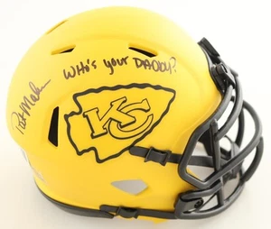 Patrick Mahomes Sr. Signed Chiefs Rave Alternate Speed Mini Helmet Inscribed - Picture 1 of 3