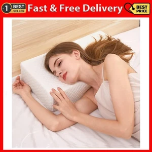 Cube Memory Foam Pillow for Side Sleepers (24"x12"x4" Rectangle Thin Pillow),... - Picture 1 of 8