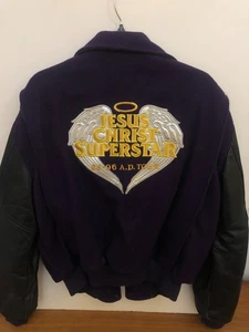 Chaqueta Universitaria Original Jesucristo Superstar 95-96 AD Tour Cuero Lana Talla L - Imagen 1 de 17
