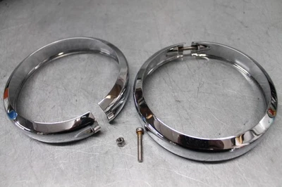 Harley Davidson 2014+ Head Lamp Headlight Chrome 4.5" Rings Electra Road Glide - Image 1 of 4