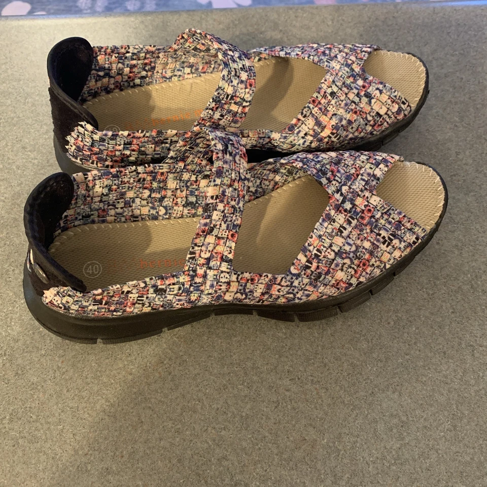 Bernie Mev Multi Color Fabric Slip On Mary Jane Wedge Ballet Women Shoe Size 9 - Image 1 of 4
