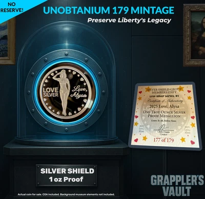 NO RESERVE! Silver Shield - 2025 LOVE, ALYSA - INSANUOBTANIUM! Compare @ $1,000! - Image 1 of 4