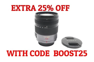 Panasonic 14-140mm All-Around Lens F34-5.8 Vario Mega O.I.S. M43, REFURBISHED - Image 1 of 4