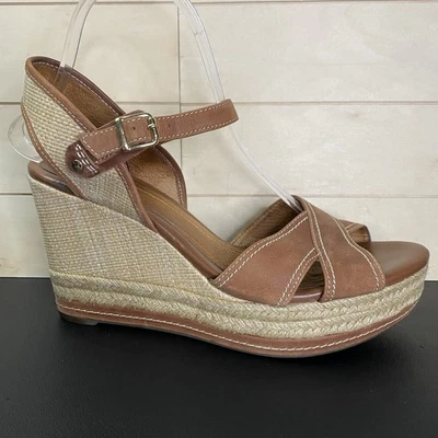 Sandalias de cuña Clarks Amelia con plataforma alpargata para mujer talla 9,5 zapatos de cuero Foto 1 de 4