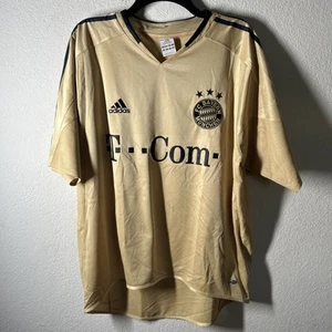 Adidas FC Bayern München 2004/05 Away Fußball Trikot Größe L Gold Gelb - Bild 1 von 8
