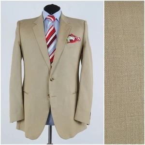 Blazer italiano de verano para hombre 42R talla UK GIOMEN beige abrigo deportivo chaqueta - Imagen 1 de 15