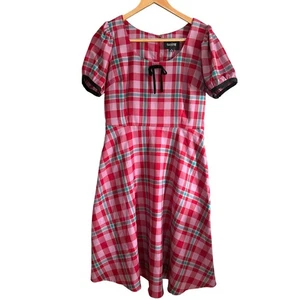  COLLECTIF | Leanne Winterberry Check Swing Dress | US Size 12 / UK Size 16 - Bild 1 von 7