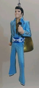 Elvis Presley Ornament Blue Suit w/ Microphone Vintage Kurt Adler Collectible - Picture 1 of 9